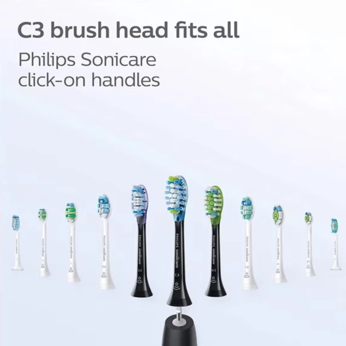 Philips Sonicare C3 Premium Plaque Control Brush Heads – 4-Pack, Black Eshoppingmart