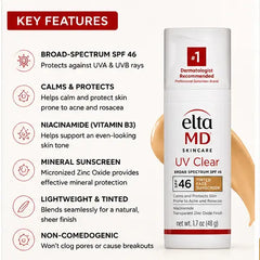 EltaMD UV Clear Tinted Broad-Spectrum SPF 46 Facial Sunscreen – 1.7 oz Eshoppingmart