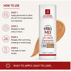 EltaMD UV AOX Elements Broad-Spectrum SPF 50 Tinted Face Sunscreen & Moisturizer – 1.7 oz Eshoppingmart