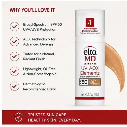EltaMD UV AOX Elements Broad-Spectrum SPF 50 Tinted Face Sunscreen & Moisturizer – 1.7 oz Eshoppingmart