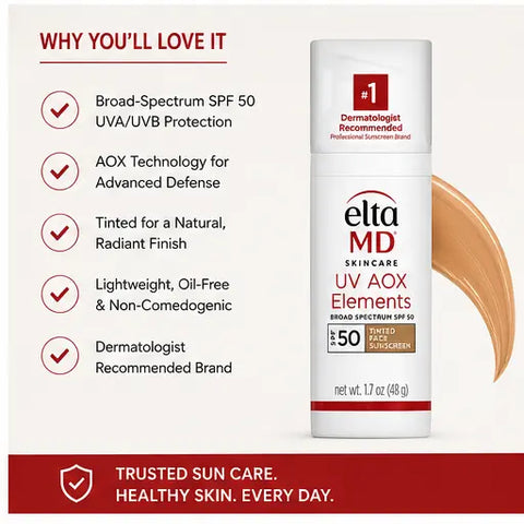 EltaMD UV AOX Elements Broad-Spectrum SPF 50 Tinted Face Sunscreen & Moisturizer – 1.7 oz Eshoppingmart