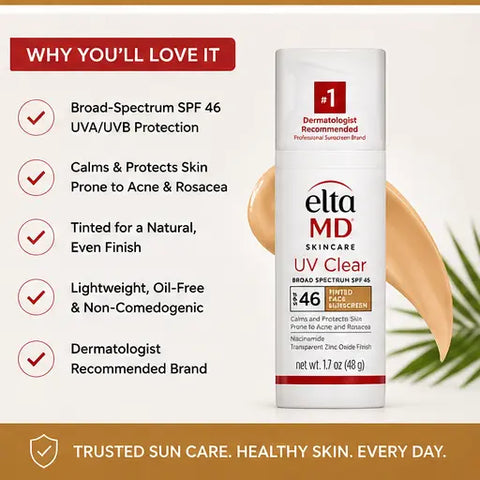 EltaMD UV Clear Tinted Broad-Spectrum SPF 46 Facial Sunscreen – 1.7 oz Eshoppingmart