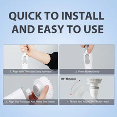 Electric Spin Scrubber – Cordless Cleaning Brush with 6 Detachable Brush Heads Eshoppingmart