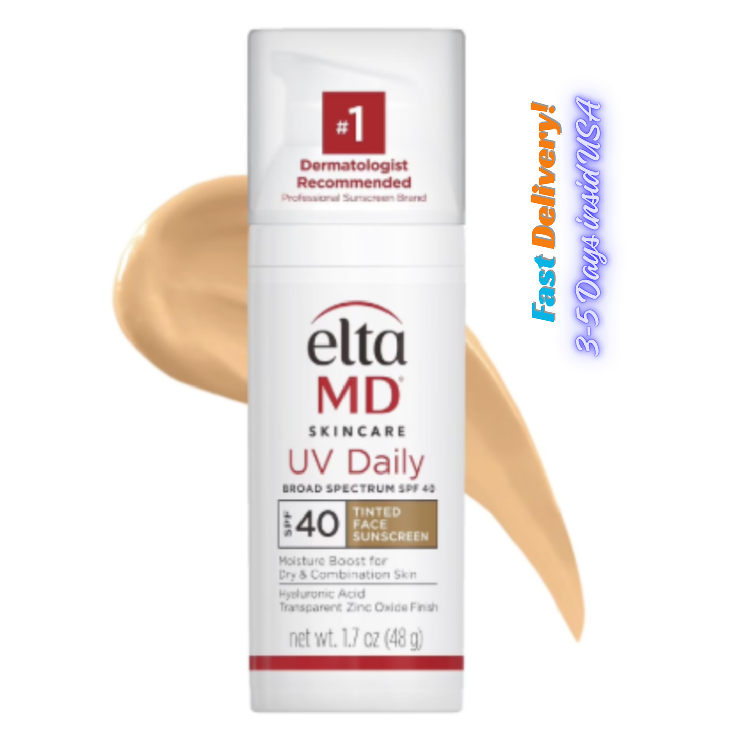 EltaMD UV Daily Broad Spectrum SPF 40 Tinted Sunscreen – Hydrating, Lightweight Formula for Face, 1.7 oz