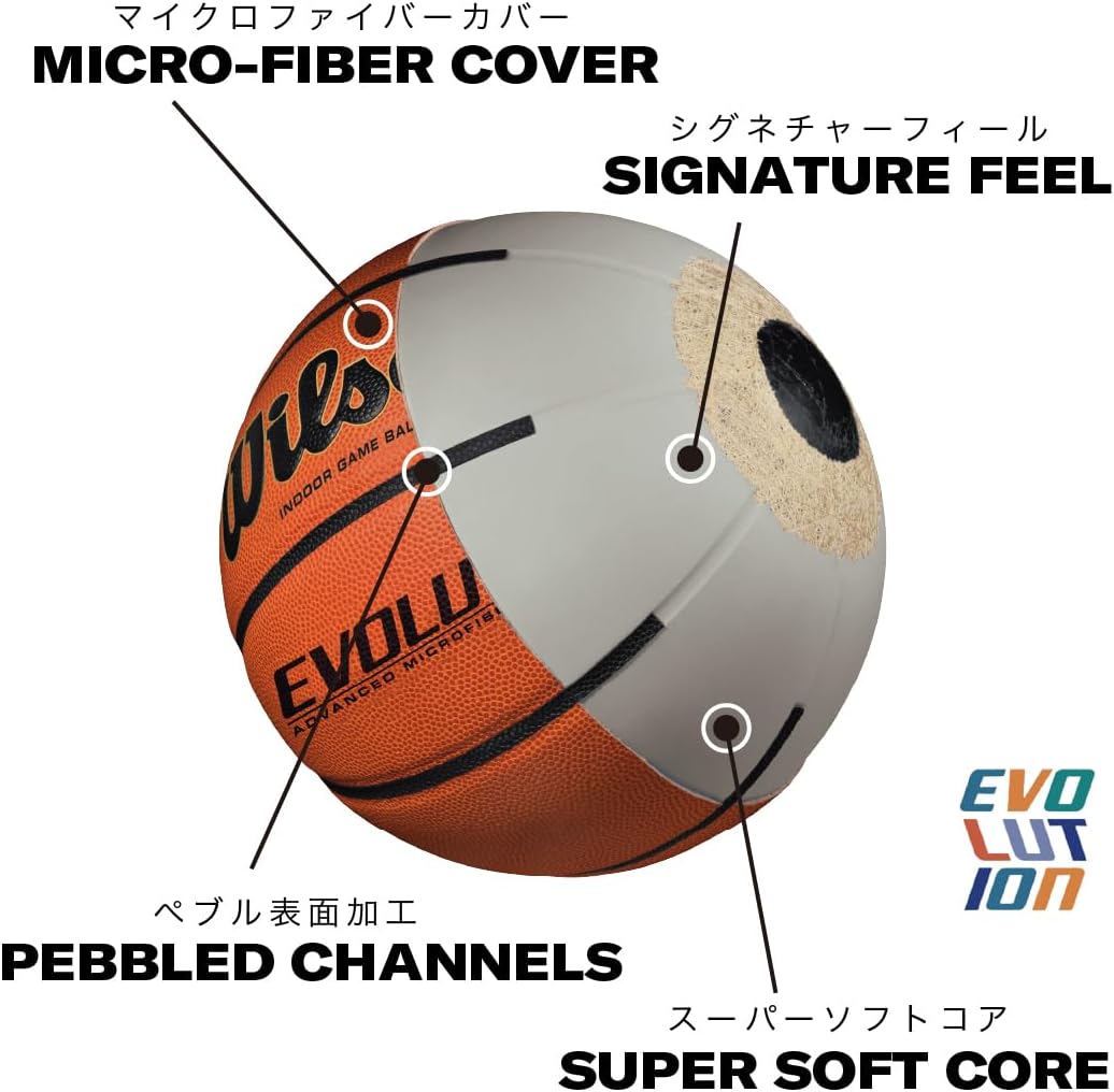 WILSON Men's Evolution Game Basketball (29.5) - Regular size Composite material (Lather)