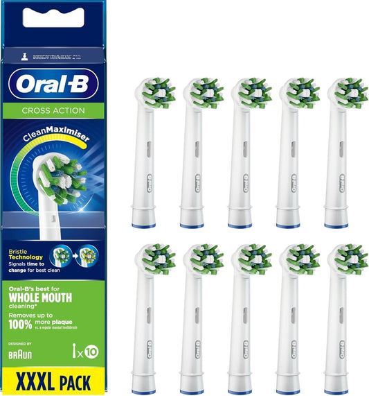 Oral-B CrossAction Original Replacement Heads, White, Pack of 10