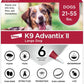 K9 Advantix II Flea & Tick Topical for Large Dogs 21–55 lbs., 6ct
