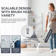 Electric Spin Scrubber – Cordless Cleaning Brush with 6 Detachable Brush Heads Eshoppingmart