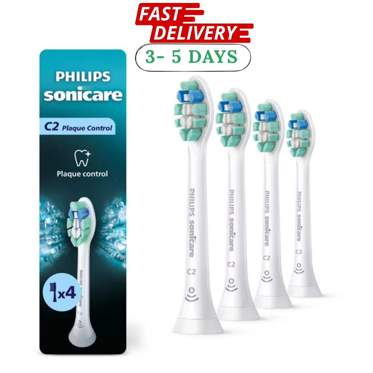 Philips Sonicare C2 Plaque Control Brush Heads — 4 Pack Eshoppingmart