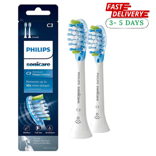 Philips Sonicare C3 Two-in-One Replacement Toothbrush Heads – 2 Pack, White Eshoppingmart