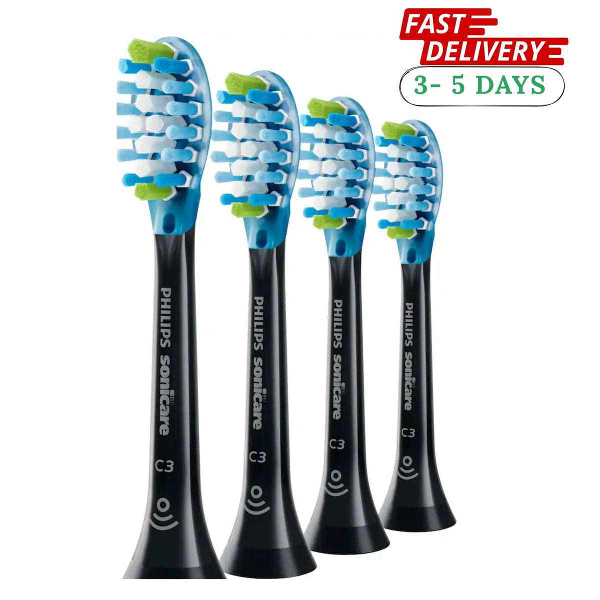 Philips Sonicare C3 Premium Plaque Control Brush Heads – 4-Pack, Black Eshoppingmart