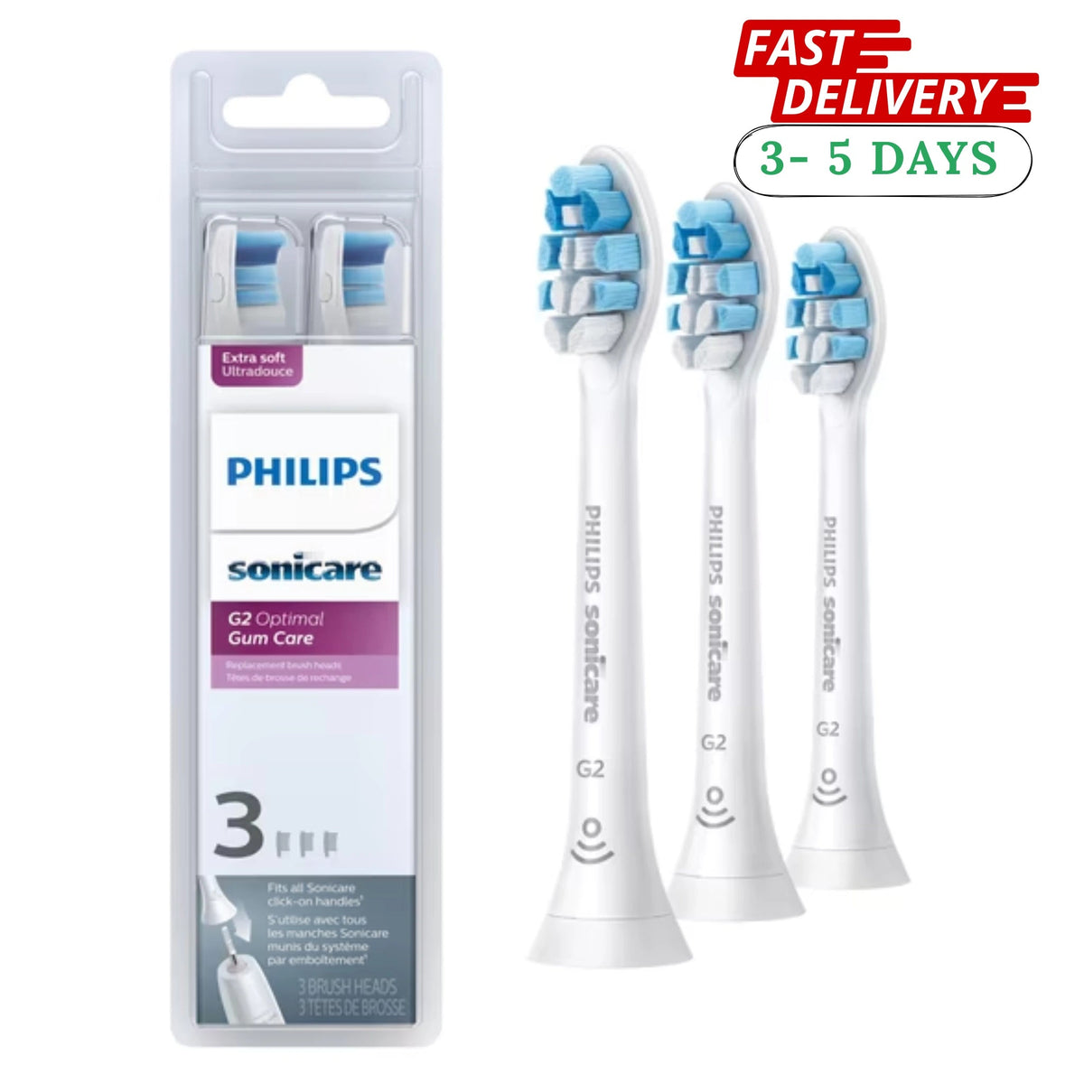 Philips Sonicare G2 Optimal Gum Care Replacement Brush Heads HX9033/65 – 3 Pack Eshoppingmart