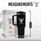 Greater Range Up-Graded 40 Oz Stainless Steel Double Wall Vacuum Insulated Travel Mug, with Two Lids & Straw, Black-Matte Finishing Eshoppingmart