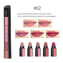 10-Color Matte Velvet Lipstick Set, Long-Lasting 5-in-1 Lipstick Kit - Eshoppingmart