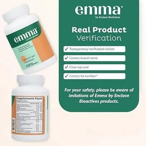 (2 pack)Emma Bloating &amp; Gas Relief Supports Flatter Tummy by Enclave BioActives – 60 Capsules Eshoppingmart