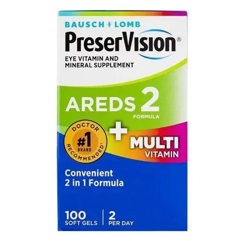 Bausch + Lomb PreserVision Areds 2 Formula + Multi Vitamin 100 Softgels Eshoppingmart
