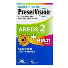 Bausch + Lomb PreserVision Areds 2 Formula + Multi Vitamin 100 Softgels Eshoppingmart
