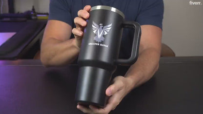 Greater Range 40 Oz Stainless Steel Double Wall Vacuum Insulated Travel Mug, Black-Matte Finish