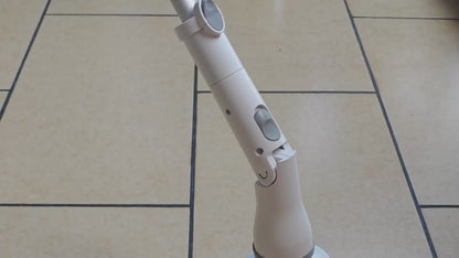 Greater Range Electric Spin Scrubber with Six Detachable Cleaning Brushes-Cordless-IPX-7-Ivory White
