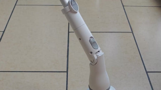 Greater Range Electric Spin Scrubber with Six Detachable Cleaning Brushes-Cordless-IPX-7-Ivory White
