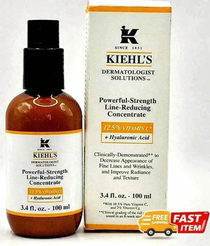 KIEHL'S Powerful Strength Line Reducing Concentrate Hyaluronic 3.4 oz new Eshoppingmart