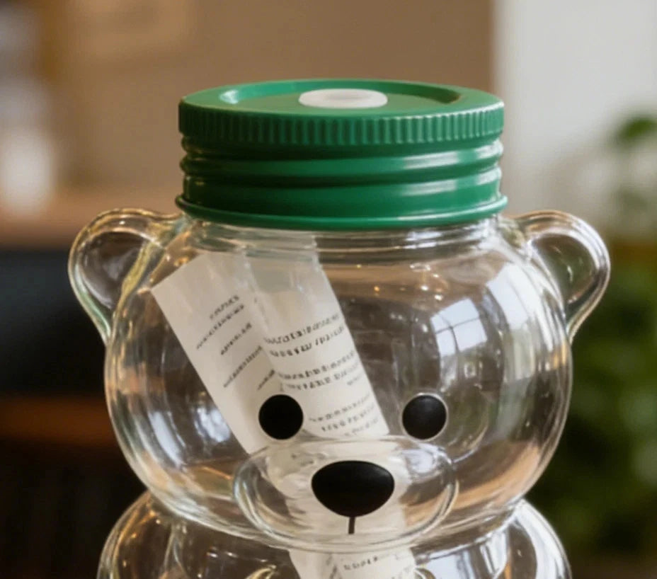 Starbucks Bearista Limited Edition Bear Glass Cold Cup 100% Authentic Rare