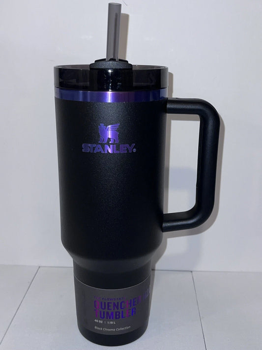 Stanley FlowState Quencher H2.0 Tumbler 40 oz BLACK CHROMA Limited Edition NEW